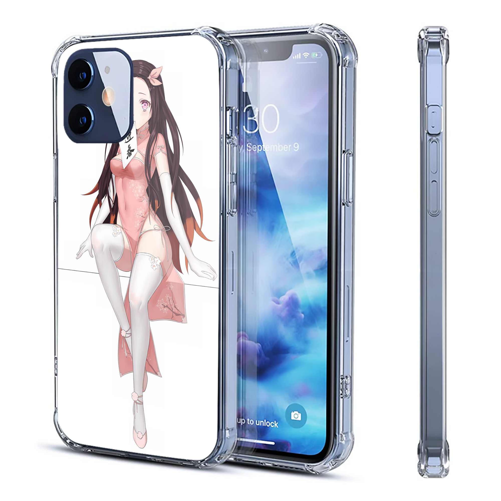 （画像用） 鬼滅の刃（きめつのやいば）竈門 禰󠄀豆子／かまど ねずこ Kamado Nezuko 【iPhone 12シリーズ対応】透明スマホケース（クリアソフトケース）